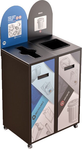 MULTIPLUS Îlot de recyclage double 58L #NIMU5802P5NOI MULTIPLUS Îlot de recyclage double 58L #NIMU5802P5NOI