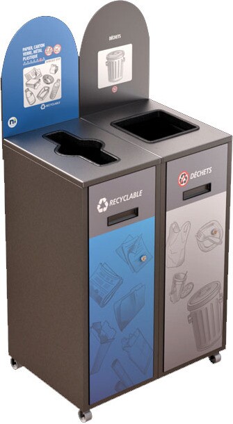 MULTIPLUS Îlot de recyclage double 58L #NIMU5802P6GRI MULTIPLUS Îlot de recyclage double 58L #NIMU5802P6GRI