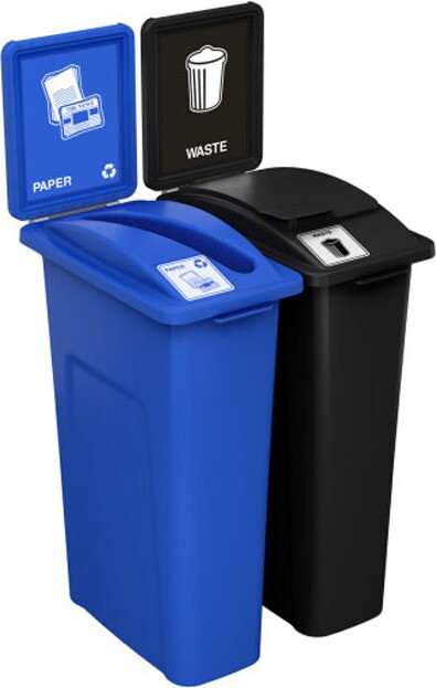 WASTE WATCHER Paper Waste Recycling Station with Panel 46 Gal #BU202788000