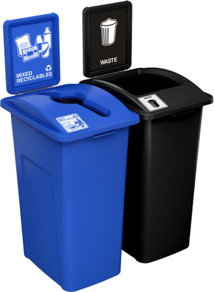 WASTE WATCHER Mixed Recycling Station with Panel 65 gal #BU203203000 WASTE WATCHER Mixed Recycling Station with Panel 65 gal #BU203203000