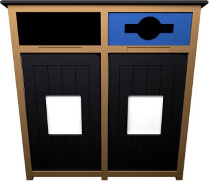 AURA Mixed Recycling Station Cedar 64 Gal #BU105032000 AURA Mixed Recycling Station Cedar 64 Gal #BU105032000