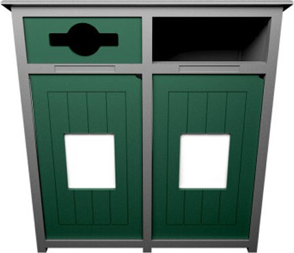 AURA Station extérieur double pour le recyclage mixte 64 gal #BU166525000