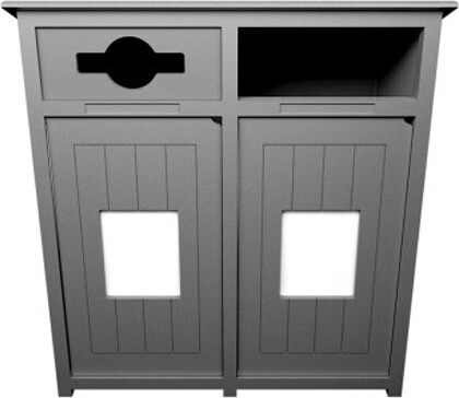 AURA Station double pour le recyclage mixte grise 64 gal #BU159179000 AURA Station double pour le recyclage mixte grise 64 gal #BU159179000