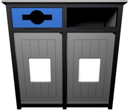 AURA Mixed Recycling Station with Panel 64 Gal #BU116596000 AURA Mixed Recycling Station with Panel 64 Gal #BU116596000