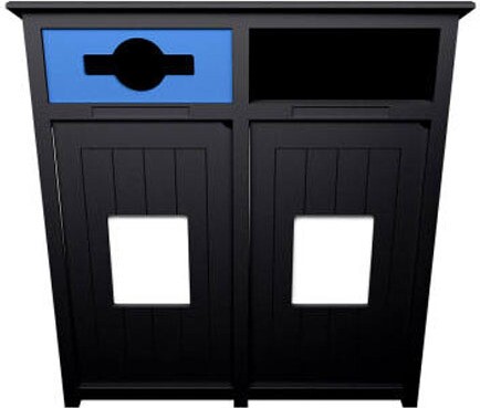AURA Mixed Recycling Station with Panel 64 Gal #BU115339000 AURA Mixed Recycling Station with Panel 64 Gal #BU115339000