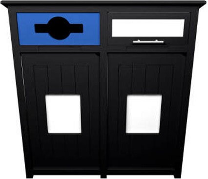 AURA Ilot de recyclage mixte double avec panneau 64 gal #BU109198000