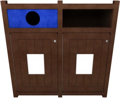 AURA Double Cans and Bottles Recycling Containers 64 Gal #BU175026000 AURA Double Cans and Bottles Recycling Containers 64 Gal #BU175026000