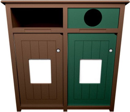 AURA Double Cans and Bottles Recycling Containers 64 Gal #BU204531000 AURA Double Cans and Bottles Recycling Containers 64 Gal #BU204531000