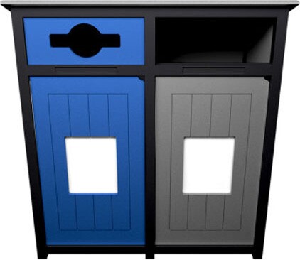 AURA Mixed Recycling Containers with Panel 64 Gal #BU167384000 AURA Mixed Recycling Containers with Panel 64 Gal #BU167384000
