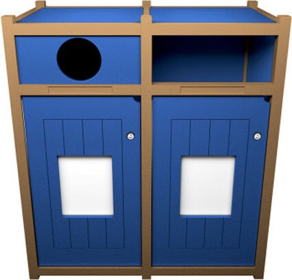 VISION Îlot pour le recyclage des canettes et bouteilles 64 gal #BU174236000 VISION Îlot pour le recyclage des canettes et bouteilles 64 gal #BU174236000
