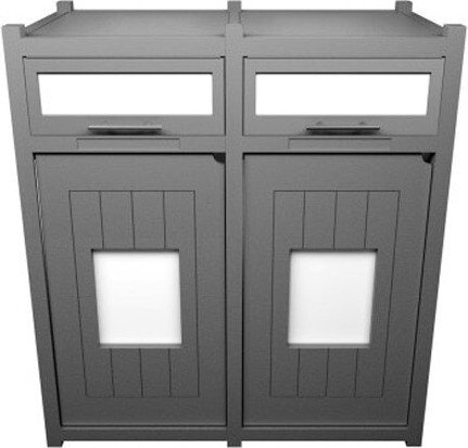VISION Double Mixed Recycling Station 64 Gal #BU175023000 VISION Double Mixed Recycling Station 64 Gal #BU175023000