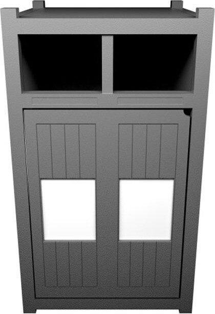 VISION Station double pour le recyclage mixte grise 46 gal #BU105297000 VISION Station double pour le recyclage mixte grise 46 gal #BU105297000