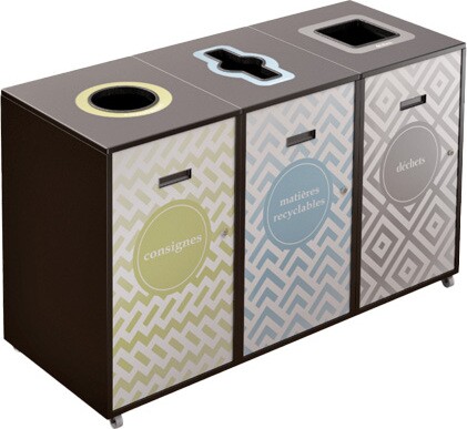 LOUNGE Station de recyclage 3 voies 120L #NILO1203NOI LOUNGE Station de recyclage 3 voies 120L #NILO1203NOI