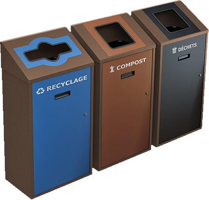 TRANSIT 3-Stream Wall Mounted Recycling Station 58L #NITR5803BRU TRANSIT 3-Stream Wall Mounted Recycling Station 58L #NITR5803BRU