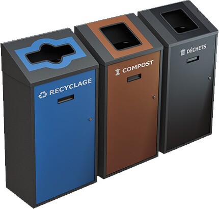 TRANSIT 3-Stream Wall Mounted Recycling Station 58L #NITR5803GRI TRANSIT 3-Stream Wall Mounted Recycling Station 58L #NITR5803GRI