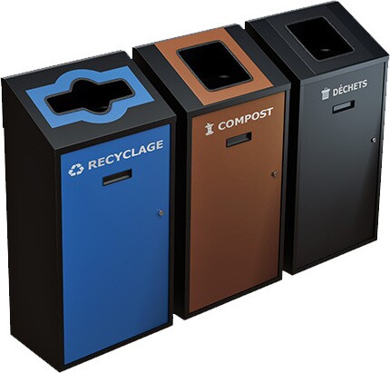 TRANSIT 3-Stream Wall Mounted Recycling Station 58L #NITR5803NOI TRANSIT 3-Stream Wall Mounted Recycling Station 58L #NITR5803NOI