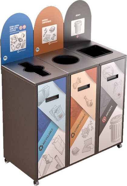 MULTIPLUS 3-Stream Recycling Station 87L #NIMU8703P5GRI MULTIPLUS 3-Stream Recycling Station 87L #NIMU8703P5GRI