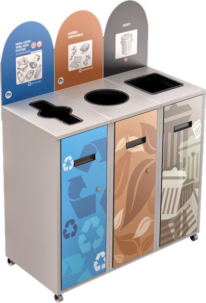 MULTIPLUS Îlot de récupération à 3 voies 120L #NIMU12003P4BLA