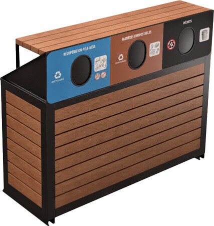 CHARLEVOIX 3-Stream Recycling Station 110L #NICH11003TAB
