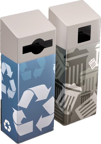 ROCKET Double Wall Mounted Recycling Station 58L #NIROC580200 ROCKET Double Wall Mounted Recycling Station 58L #NIROC580200