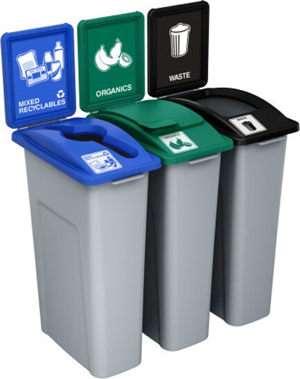 WASTE WATCHER Îlot avec panneaux déchet, recyclables et compost 69 gal #BU202785000 WASTE WATCHER Îlot avec panneaux déchet, recyclables et compost 69 gal #BU202785000