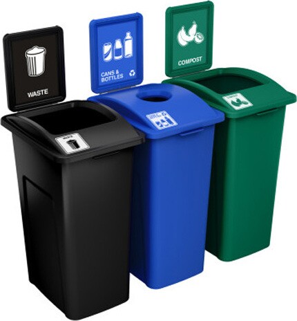 WASTE WATCHER XL Station de recyclage avec panneau 96 gal #BU203205000 WASTE WATCHER XL Station de recyclage avec panneau 96 gal #BU203205000