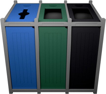 VENTURE Poubelles de recyclage 3 voies 69 gal #BU162548000 VENTURE Poubelles de recyclage 3 voies 69 gal #BU162548000