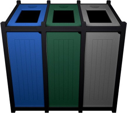 VENTURE Customizable Triple Recycling Station 69 Gal #BU180421000 VENTURE Customizable Triple Recycling Station 69 Gal #BU180421000