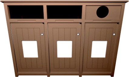 AURA Lockable 3-Stream Recycling Station 96 Gal #BU212363000 AURA Lockable 3-Stream Recycling Station 96 Gal #BU212363000