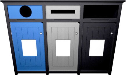 AURA Station de recyclage 3 compartiments 96 gal #BU205763000 AURA Station de recyclage 3 compartiments 96 gal #BU205763000
