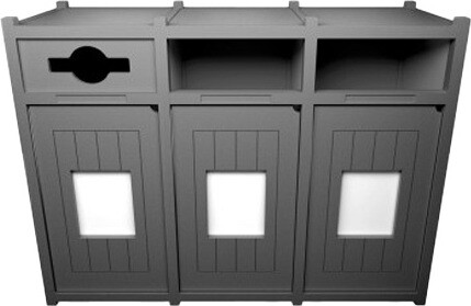 VISION Station de recyclage extérieur 3 voies 96 gal #BU200152000 VISION Station de recyclage extérieur 3 voies 96 gal #BU200152000