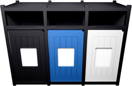 VISION 3-Ways Mixed Recycling Station 96 Gal #BU211066000 VISION 3-Ways Mixed Recycling Station 96 Gal #BU211066000
