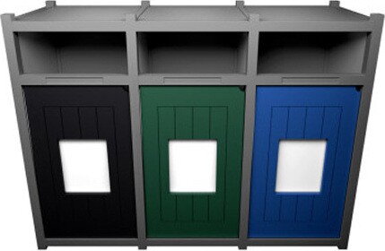 VISION 3-Ways Mixed Recycling Station 96 Gal #BU209175000