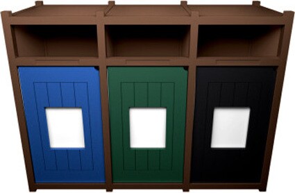 VISION 3-Ways Mixed Recycling Station 96 Gal #BU197400000 VISION 3-Ways Mixed Recycling Station 96 Gal #BU197400000