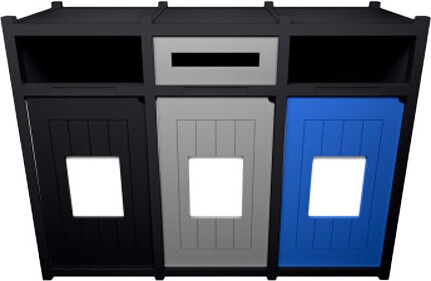 VISION Station de tri pour le recyclage 3 voies 96 gal #BU131812000 VISION Station de tri pour le recyclage 3 voies 96 gal #BU131812000
