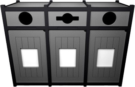 VISION 3-Ways Recycling Station 96 Gal #BU176448000 VISION 3-Ways Recycling Station 96 Gal #BU176448000
