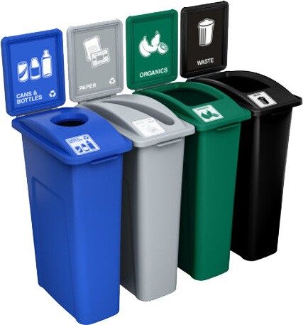WASTE WATCHER Station de recyclage avec panneaux 92 gal #BU202878000 WASTE WATCHER Station de recyclage avec panneaux 92 gal #BU202878000