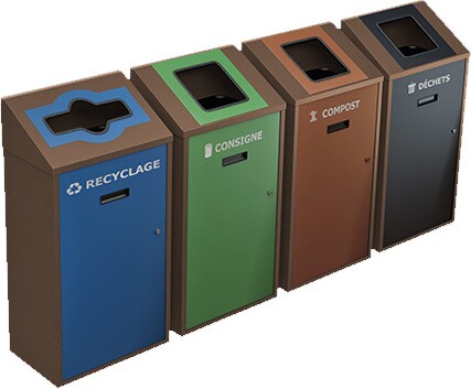 TRANSIT Station de recyclage mural 4 voies 58L #NITR5804MRBRU TRANSIT Station de recyclage mural 4 voies 58L #NITR5804MRBRU