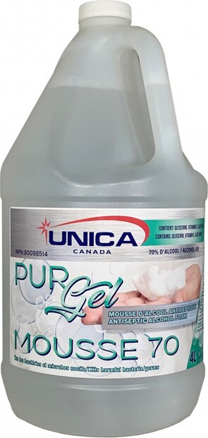 PURGEL MOUSSE 70, Assainisseur à main en mousse, 70% alcool, 4L #QC0S2207000 PURGEL MOUSSE 70, Assainisseur à main en mousse, 70% alcool, 4L #QC0S2207000
