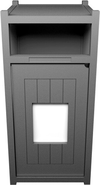 VISION Poubelle extérieur avec panneau d'affichage 30 gal #BU200153000 VISION Poubelle extérieur avec panneau d'affichage 30 gal #BU200153000