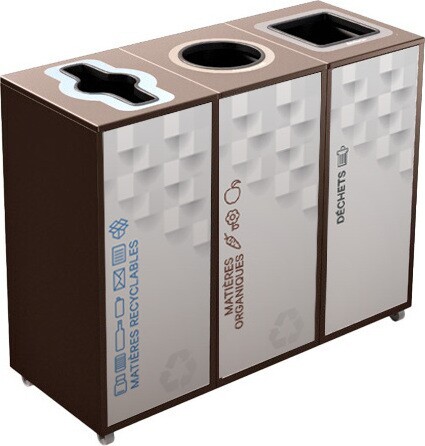 LOUNGE Station de recyclage à 3 voies 58L #NIL0580308BRU LOUNGE Station de recyclage à 3 voies 58L #NIL0580308BRU