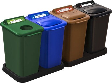 MOBILIA Îlot de récupération du recyclage à 4 voies 26L #NIMO264P100