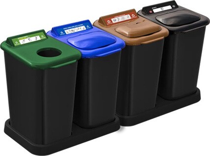 Mobilia 4-Stream Recycling Station 26L #NIMO264P200 Mobilia 4-Stream Recycling Station 26L #NIMO264P200