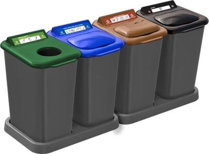 MOBILIA Îlot de récupération du recyclage à 4 voies 26L #NIMO264P300