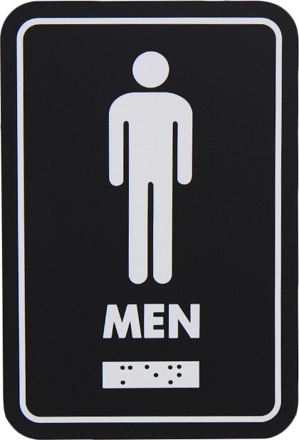 English and Braille Emboss Washroom Pictogram #FR960BLK000 English and Braille Emboss Washroom Pictogram #FR960BLK000
