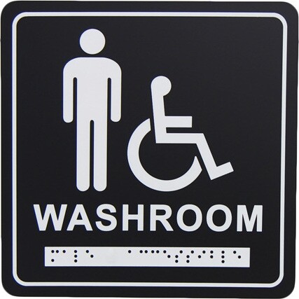 Pictogramme pour toilette anglais et braille #FR962BLK000 Pictogramme pour toilette anglais et braille #FR962BLK000