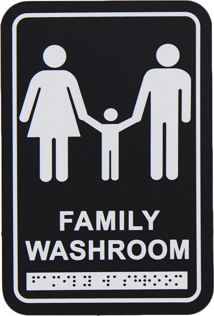 Washroom Signage Family with Braille Emboss #FR958BLK000
