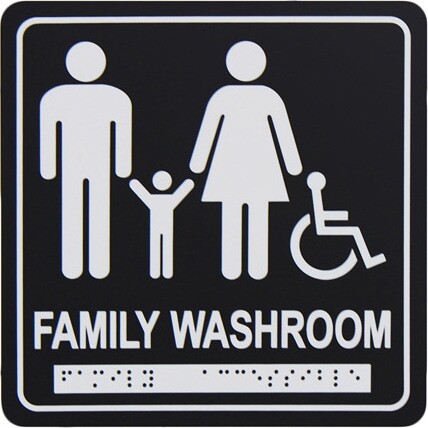 Pictogramme pour toilette familiale en braille #FR959BLK000 Pictogramme pour toilette familiale en braille #FR959BLK000