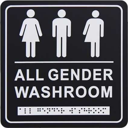 Washroom Gender Neutral with Braille Emboss #FR965BLK000 Washroom Gender Neutral with Braille Emboss #FR965BLK000