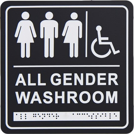 Washroom Gender Neutral with Braille Emboss #FR966BLK000 Washroom Gender Neutral with Braille Emboss #FR966BLK000